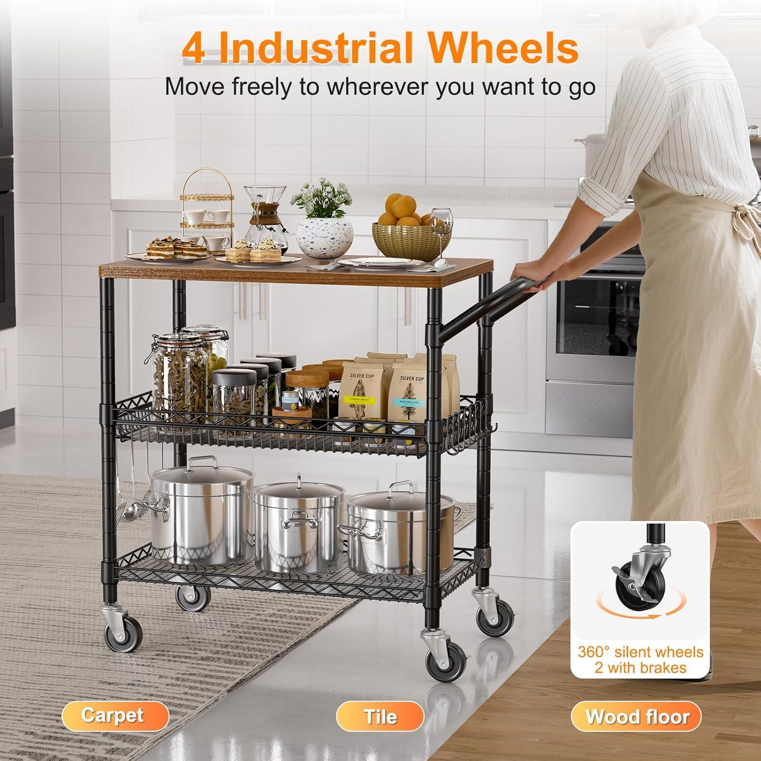 Where to find TEA SERVING CART, 3 TIER WOOD TOP in Edmonds