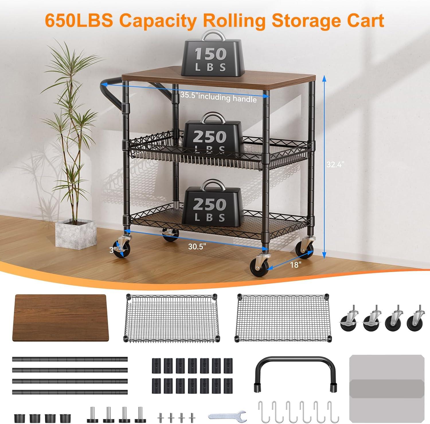 Where to find TEA SERVING CART, 3 TIER WOOD TOP in Edmonds